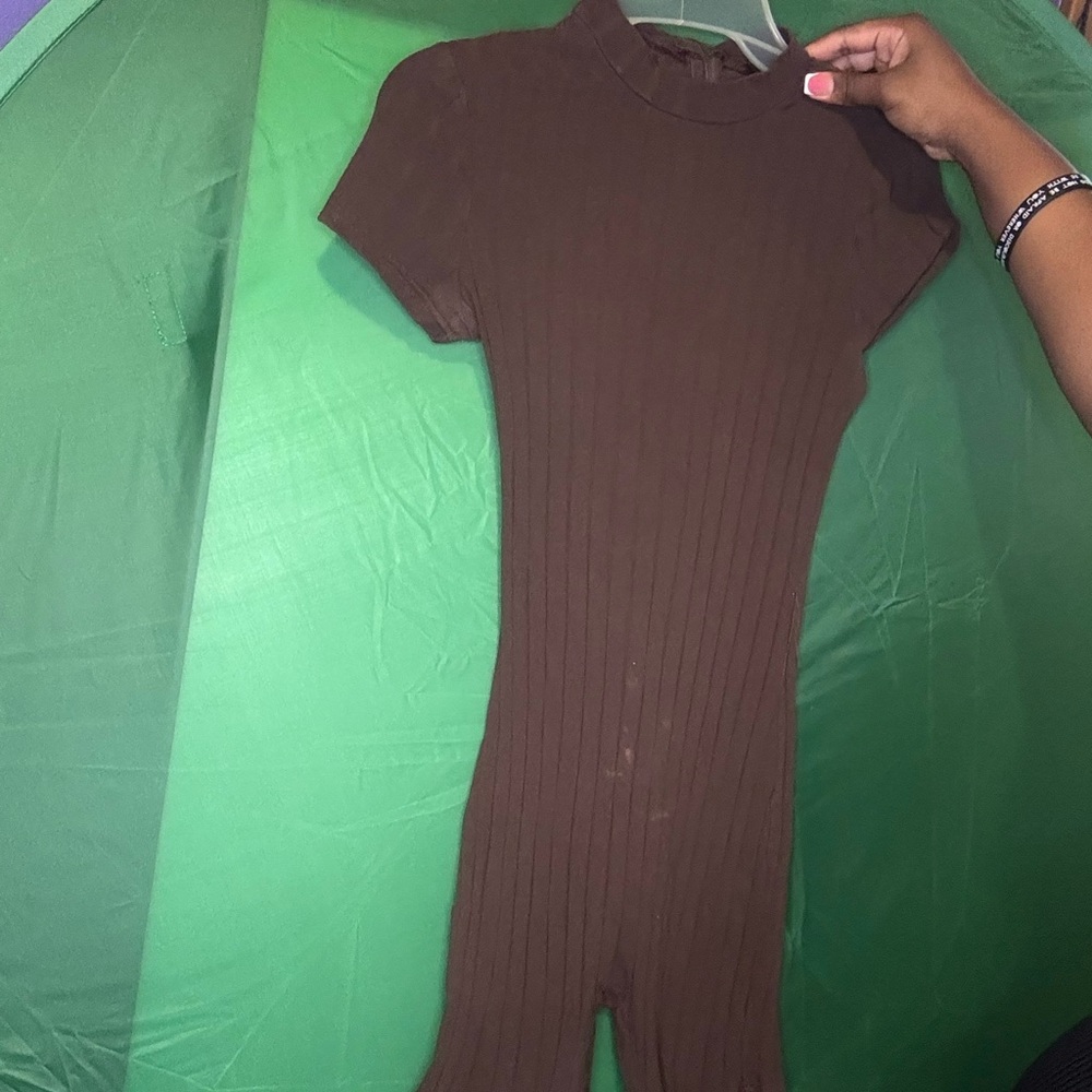 Brown Women's One Piece Shorts Unitard